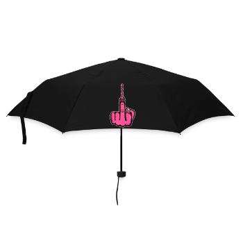 Va te faire foutre, perceuse – Majeur rose - Parapluie standard - noir - Devant