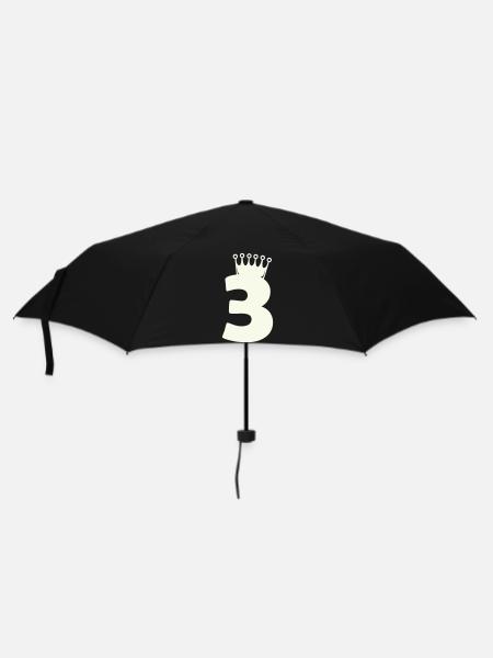 3_krone - Regenschirm (klein) - Schwarz