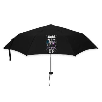 bald bald head plate man problem - Umbrella (small) - black - Front