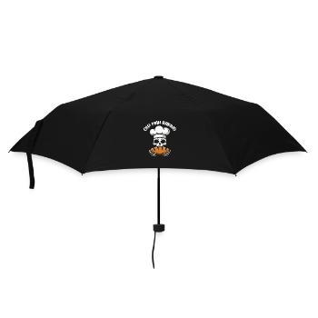 Lustiger Bäcker Skull mit Brot. Alter Mann backt - Regenschirm (klein) - Schwarz - Vorne