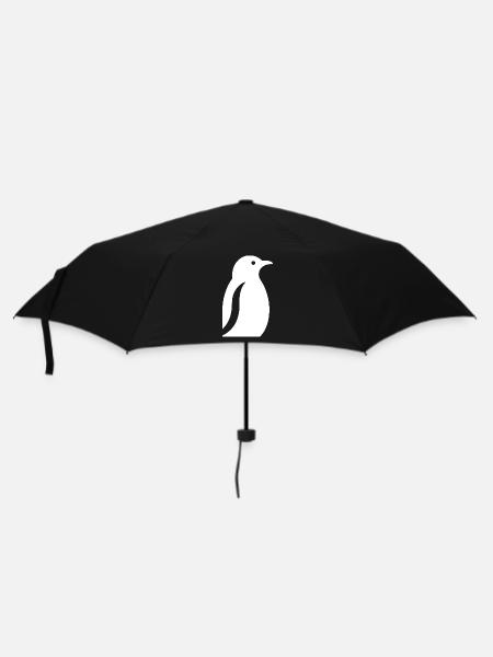 Pinguin Südpol Silhouette Minimalistisch - Regenschirm (klein) - Schwarz