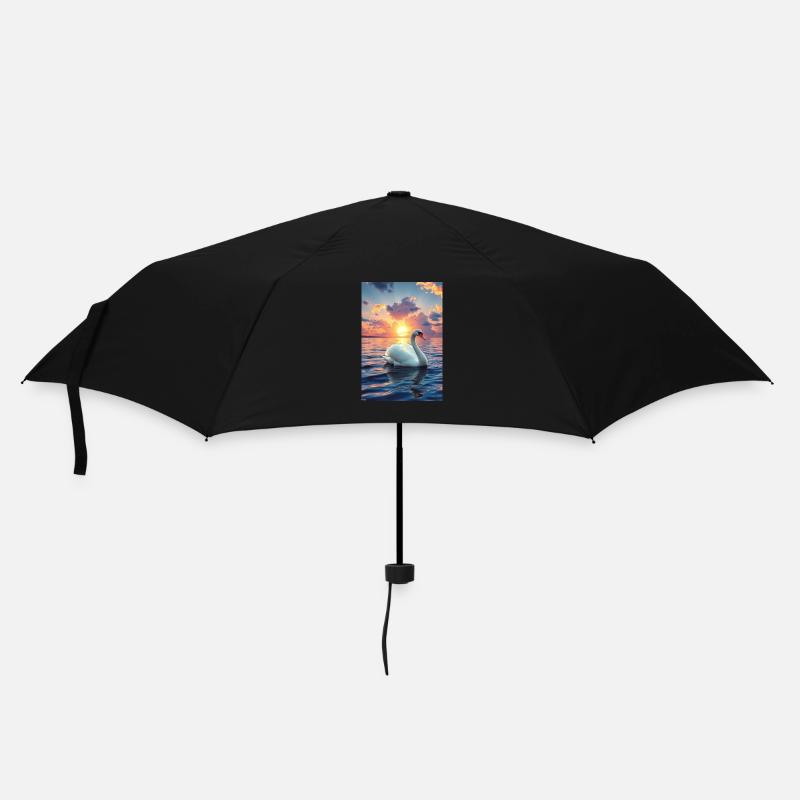 Eleganz des Schwans - Regenschirm (klein) - Schwarz