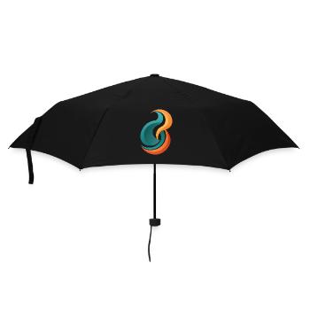 Flammen Welle - Regenschirm (klein) - Schwarz - Vorne