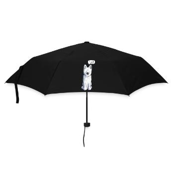 Playing White Shepherd - Dog - Dogs - Animal - Umbrella (small) - black - Front