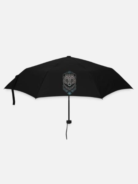Loup Celtique Mandala et Soleil - Parapluie standard - noir