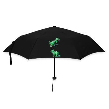 Green Geometry Cats Duo - Umbrella (small) - black - Front