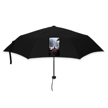 T-Shirt Gruselig Wald Betreten Verboten Geschenk - Regenschirm (klein) - Schwarz - Vorne