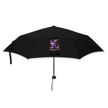 cooles Mädchen fährt mit dem Skateboard zur Schule - Regenschirm (klein) - Schwarz - Vorne