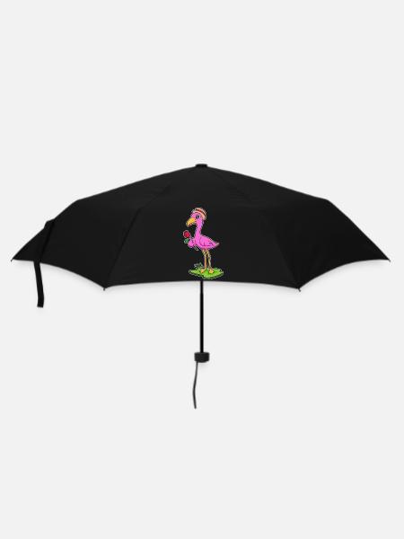 Flamingo Rose  - Regenschirm (klein) - Schwarz