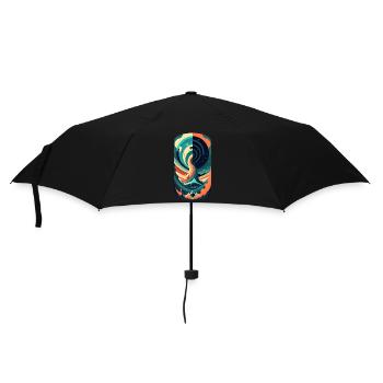 Boot in den Fluten - Regenschirm (klein) - Schwarz - Vorne