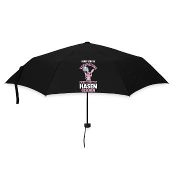 Kaninchen Hase - Regenschirm (klein) - Schwarz - Vorne