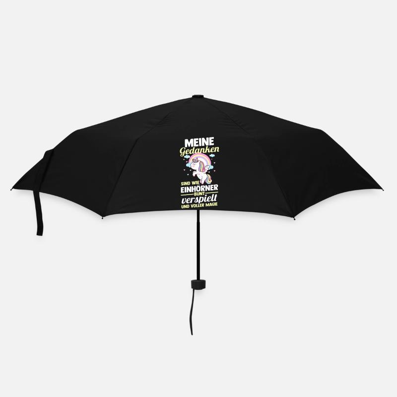 Einhorn - Regenschirm (klein) - Schwarz