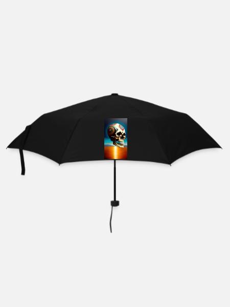 Schädel Logo - Regenschirm (klein) - Schwarz