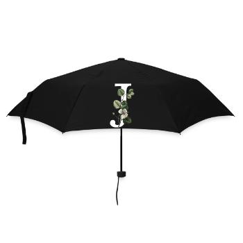 Buchstabe J Grüne Botanik - Regenschirm (klein) - Schwarz - Vorne