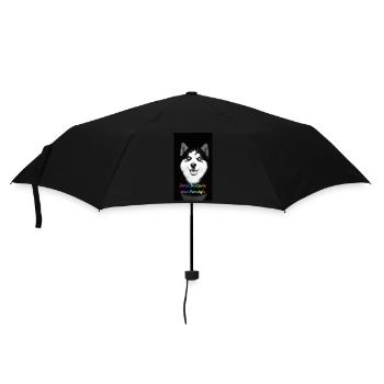 Stolze Besitzerin eines Pomsky`s - Regenschirm (klein) - Schwarz - Vorne