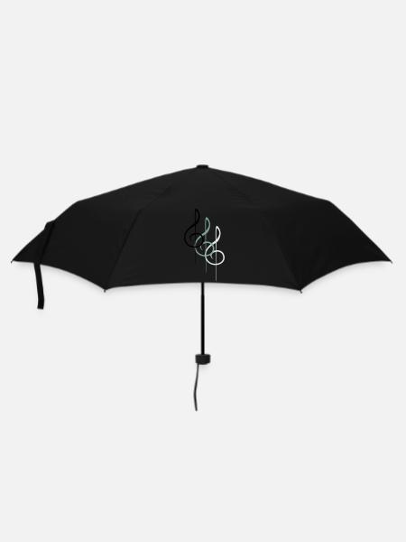 Musik Notenschlüssel Note Melodie Musiknote Sound - Regenschirm (klein) - Schwarz