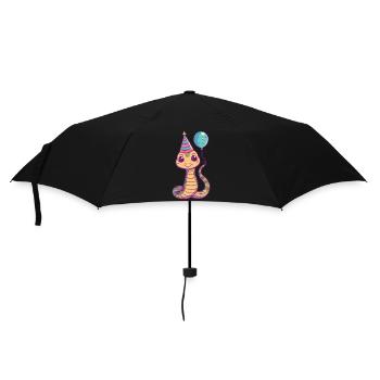 Schlange Kobra Geburtstag Comic - Regenschirm (klein) - Schwarz - Vorne