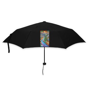Weihnachtstage Dorf Christmas Days Village - Umbrella (small) - black - Front
