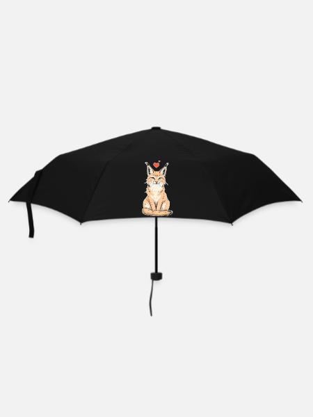 Lynx with Heart – Wild & Loving - Umbrella (small) - black