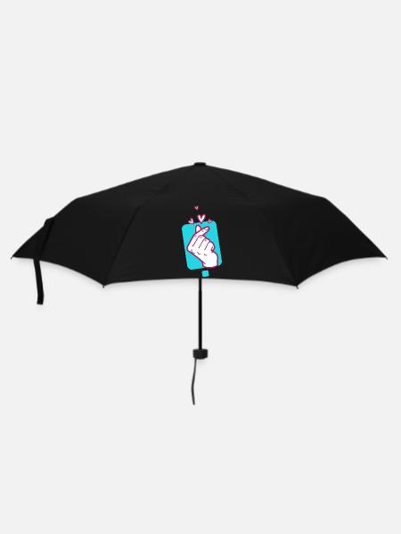 Kpop Koreanisch Finger Herz Niedlich Koreanische Pop-Liebe - Regenschirm (klein) - Schwarz