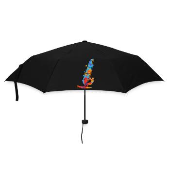 Windsurfen bunt Windsurfer Kinder Jungen Windsurf - Regenschirm (klein) - Schwarz - Vorne