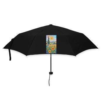 Sunflowers in Impressionism - Umbrella (small) - black - Front