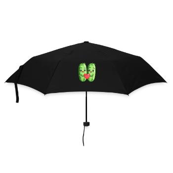 Concombre Couple Amour Coeur Saint Valentin - Parapluie standard - noir - Devant