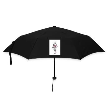 Abstrakter mystischer Lotus mit Trommeln - Regenschirm (klein) - Schwarz - Vorne