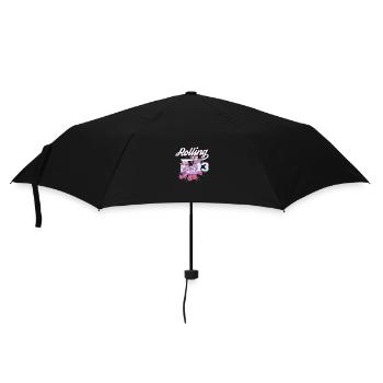 Rouler dans 13 Fête d’anniversaire en patin à roulettes - Parapluie standard - noir - Devant