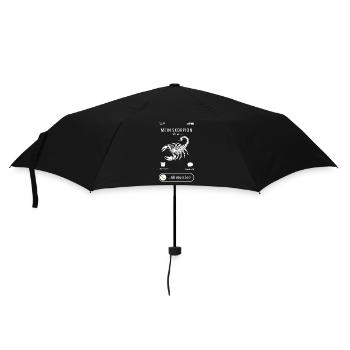 Mein Skorpion ruft an - ich muss los - Spruch - Regenschirm (klein) - Schwarz - Vorne