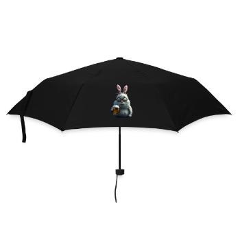 Funny Easter Bunny with Beer - Umbrella (small) - black - Front