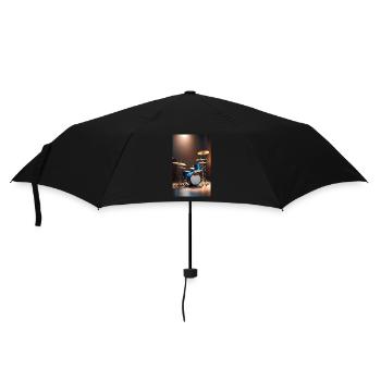 Schlagzeug | Schlagzeuger | Musiker | Band - Regenschirm (klein) - Schwarz - Vorne