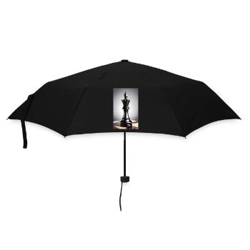Schach | Schachfigur | Schachspieler - Regenschirm (klein) - Schwarz - Vorne