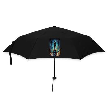 Schach | Schachfigur | Schachspieler - Regenschirm (klein) - Schwarz - Vorne