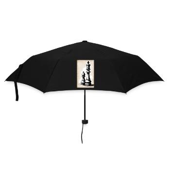 Schach | Schachfigur | Schachspieler - Regenschirm (klein) - Schwarz - Vorne