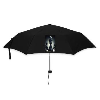 Schach | Schachfigur | Schachspieler - Regenschirm (klein) - Schwarz - Vorne