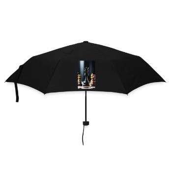 Schach | Schachfigur | Schachspieler - Regenschirm (klein) - Schwarz - Vorne