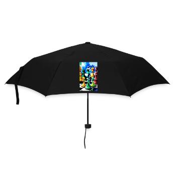 Schach | Schachfigur | Schachspieler - Regenschirm (klein) - Schwarz - Vorne