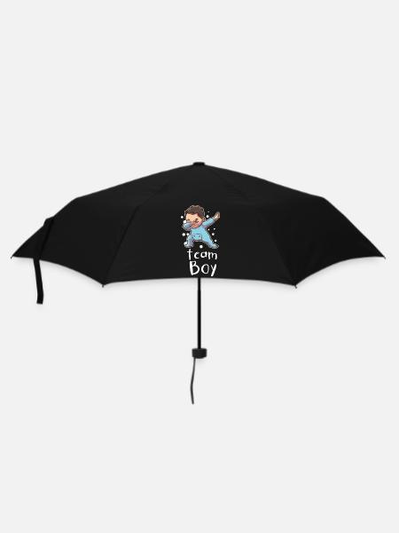 Gender Reveal Team Boy Babyparty - Regenschirm (klein) - Schwarz