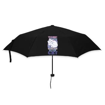 Katzenmama - Regenschirm (klein) - Schwarz - Vorne