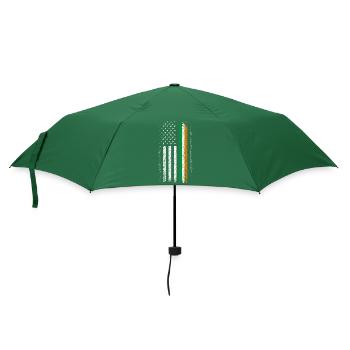 Le drapeau américain rencontre le Tricolore irlandais en détresse - Parapluie standard - vert bouteille - Devant