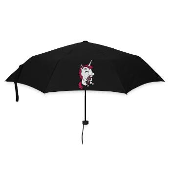 Boba Tea Drinking Unicorn - Umbrella (small) - black - Front