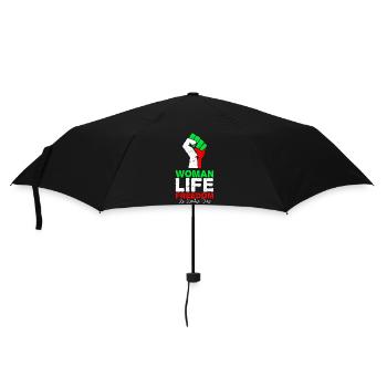 Frau Leben Freiheit | Faust mit Iran-Flagge - Regenschirm (klein) - Schwarz - Vorne