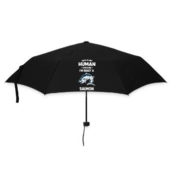 Das ist mein menschliches Kostüm Ich bin wirklich ein Lachs - Regenschirm (klein) - Schwarz - Vorne