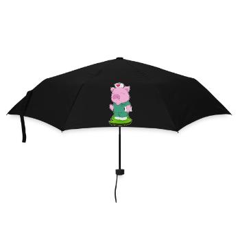 Schwein Krankenschwester  - Regenschirm (klein) - Schwarz - Vorne
