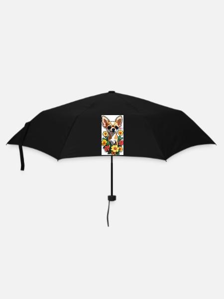 Chihuahua with flowers - Umbrella (small) - black