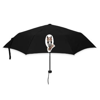 Cheval souriant - Parapluie standard - noir - Devant