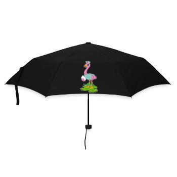 Flamingo Krankenschwester - Regenschirm (klein) - Schwarz - Vorne