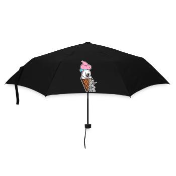 Eisbär in freier Wildbahn an der Eisdiele, LECKER! - Regenschirm (klein) - Schwarz - Vorne