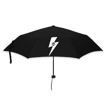 Totenkopf und weißer Blitz - Regenschirm (klein) - Schwarz - Vorne